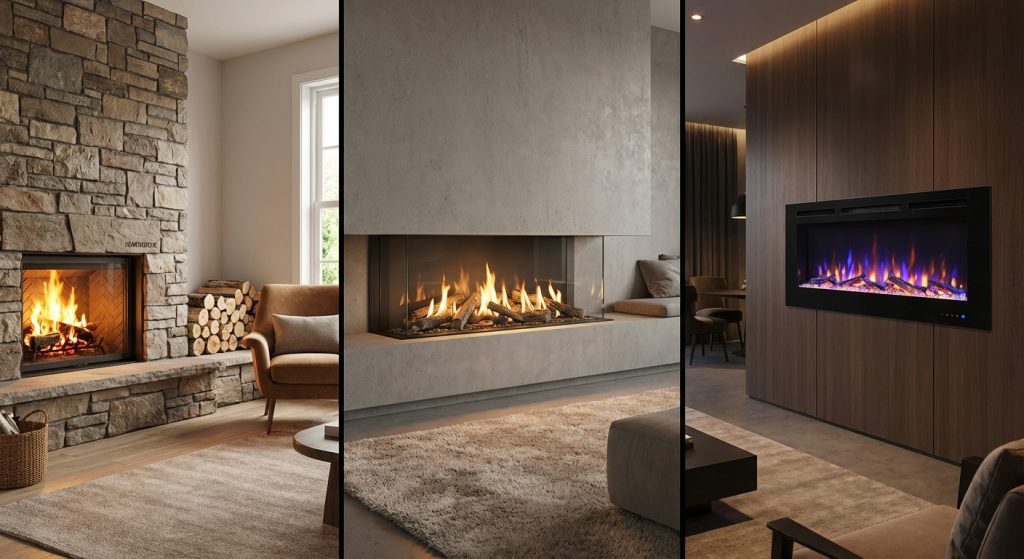 مقایسه شومینه هیزمی گازی و برقی