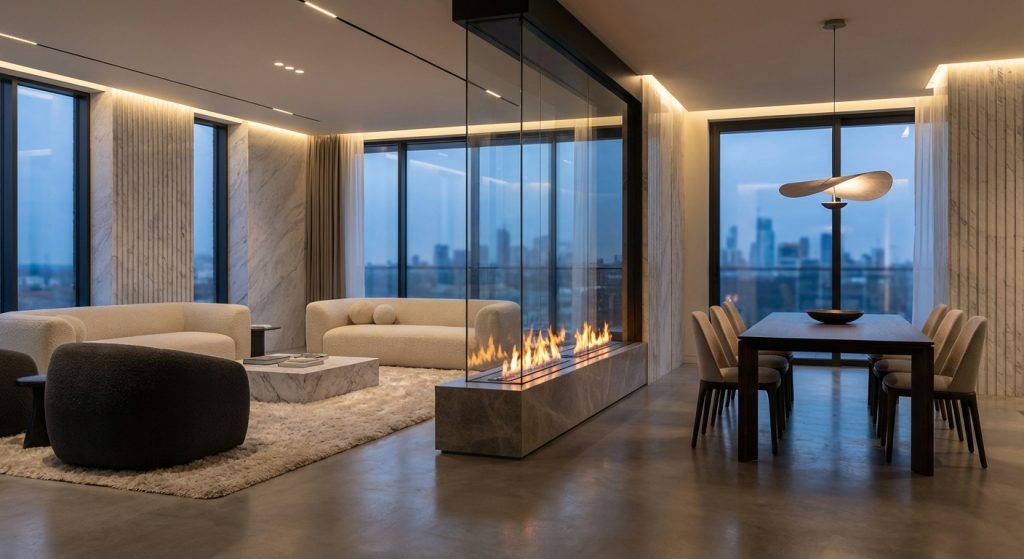 شومینه دو طرفه